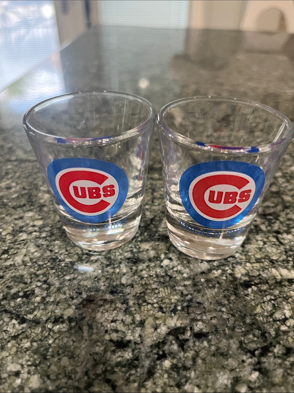 MLB Chicago Cubs Clear Shot Glasses with Red & Blue Logo